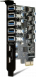 PCIe to 5x Type-A and 2x Type-C USB Card